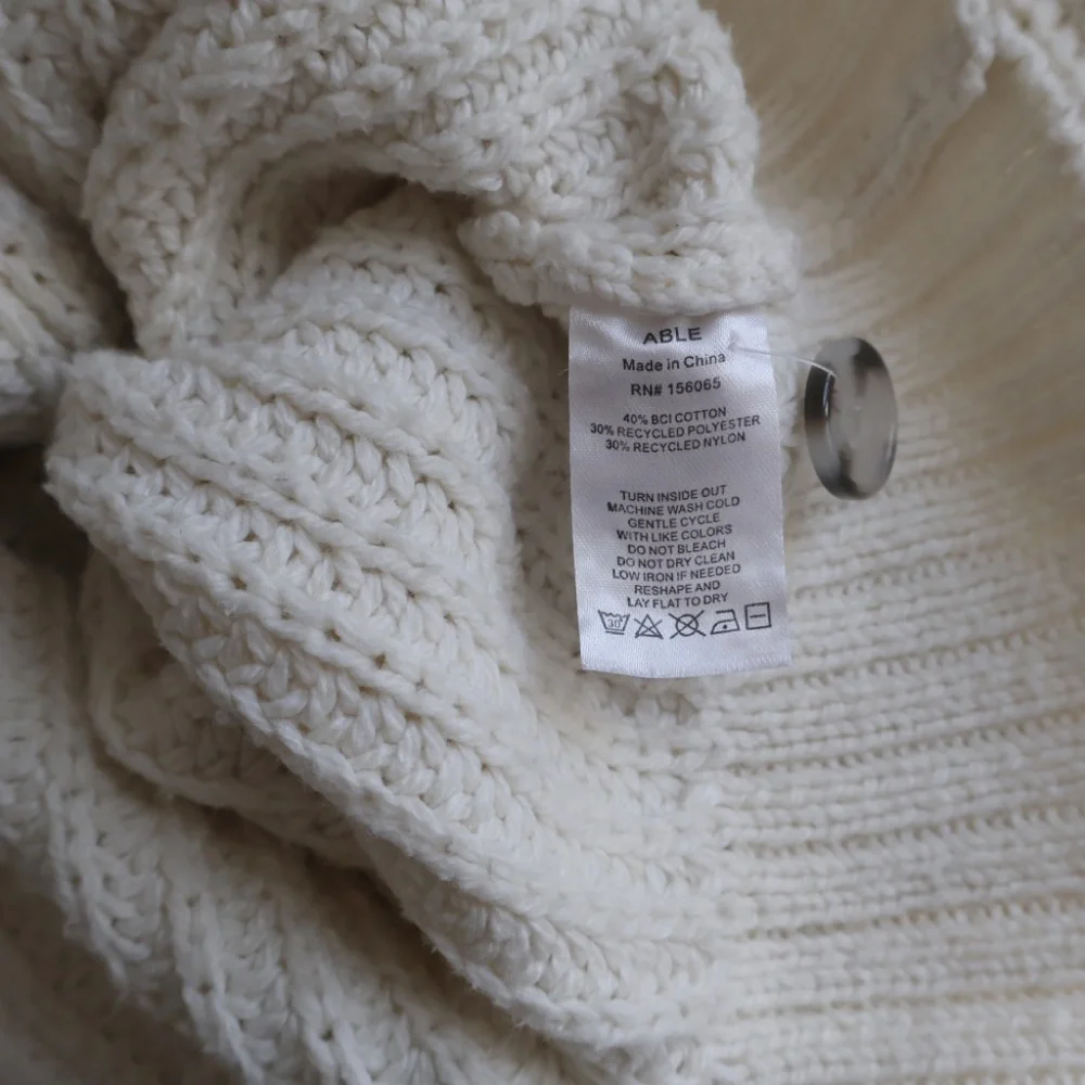 Able Cristina Boyfriend Cardigan Womens XL Cream Closet Staple Coastal - Picture 9 of 10
